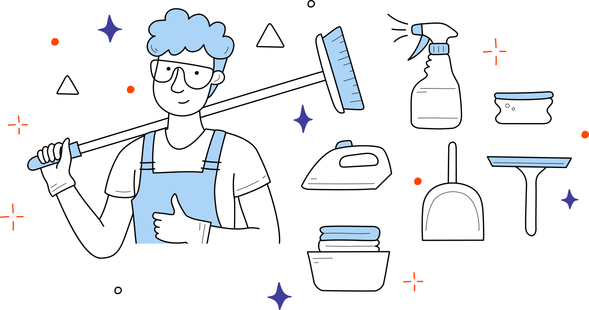 home cleaning service illustration